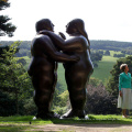 Большой размер абстрактный бронзовая пара статуя для парка